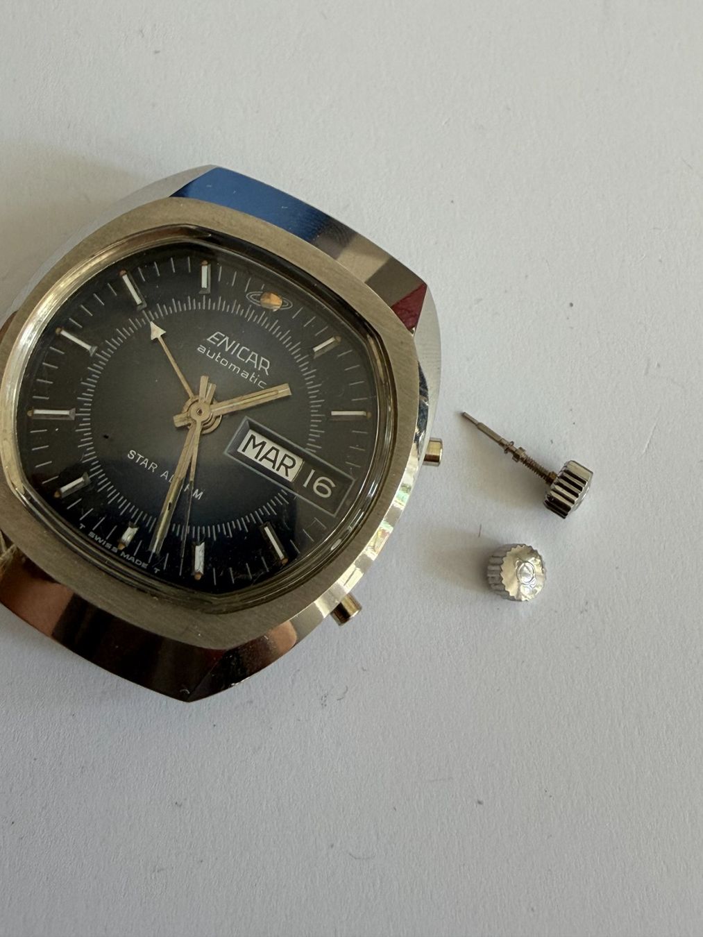 Enicar Orologi: Enicar Star Alarm Automatic – Difettoso da Worblaufen venduto da chronyves 2
