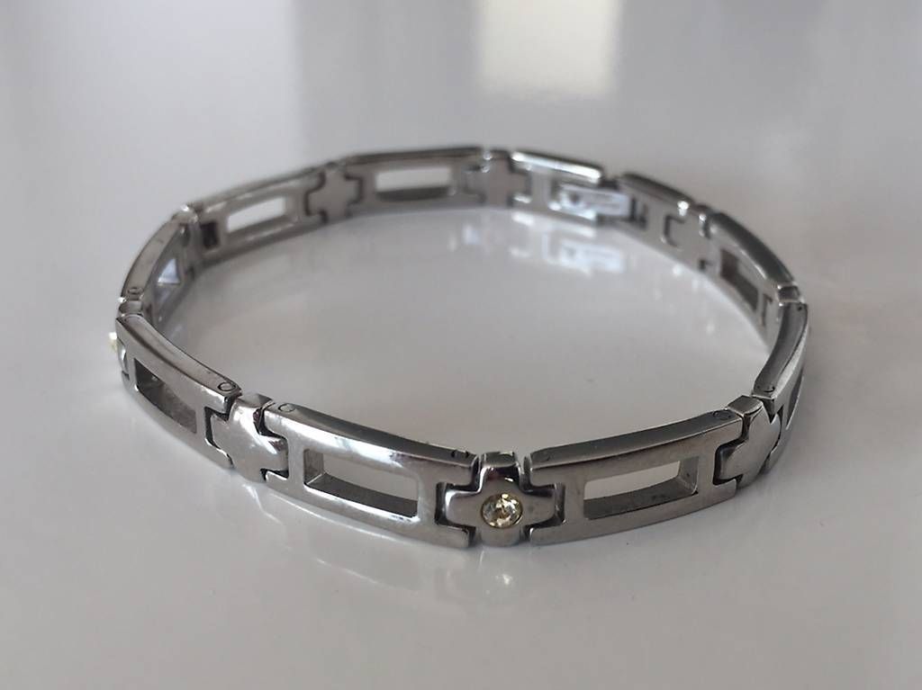 Bracciali & Braccialetti: Stainless Steel Armband mit Strasssteinen – Usato da Thalwil venduto da Suleigl