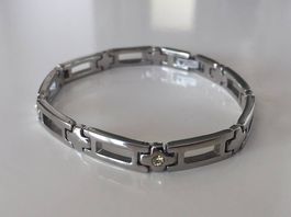 Stainless Steel Armband mit Strasssteinen
