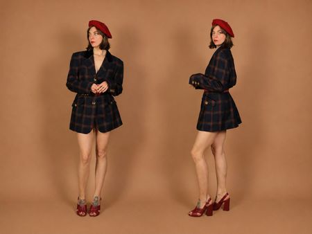 1980's Plaid AKRIS Blazer - 80's AKRIS Wool Tartan Jacket Si