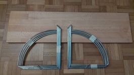 4 Holztablare mit Chromstahl-Wandhalterung, top Zustand!