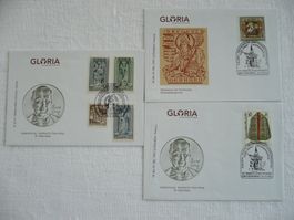 Oesterr. 2000/01 Kirchenmesse & Briefm.schau GLORIA  3 Bel.