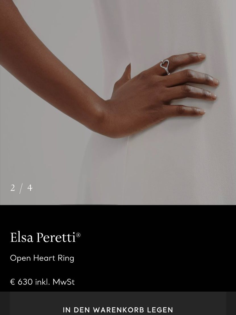 Tiffany & Co. Anelli: Tiffany & Co. Silber Ring Open Heart NP 630 100% Original – Usato da Binningen venduto da lieblingsstyle 1