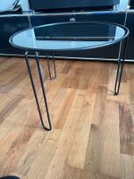 Retro Vintage Glas Beistelltisch Schwarz