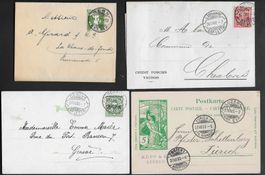 Ab 1900 vier Belege mit Rasierklingenstempel sauber ab 1.-