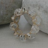 Memory Topas Silber Ring 925 Grösse 60