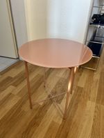 Runder Beistelltisch Rosé Metall + Glas, super Zustand