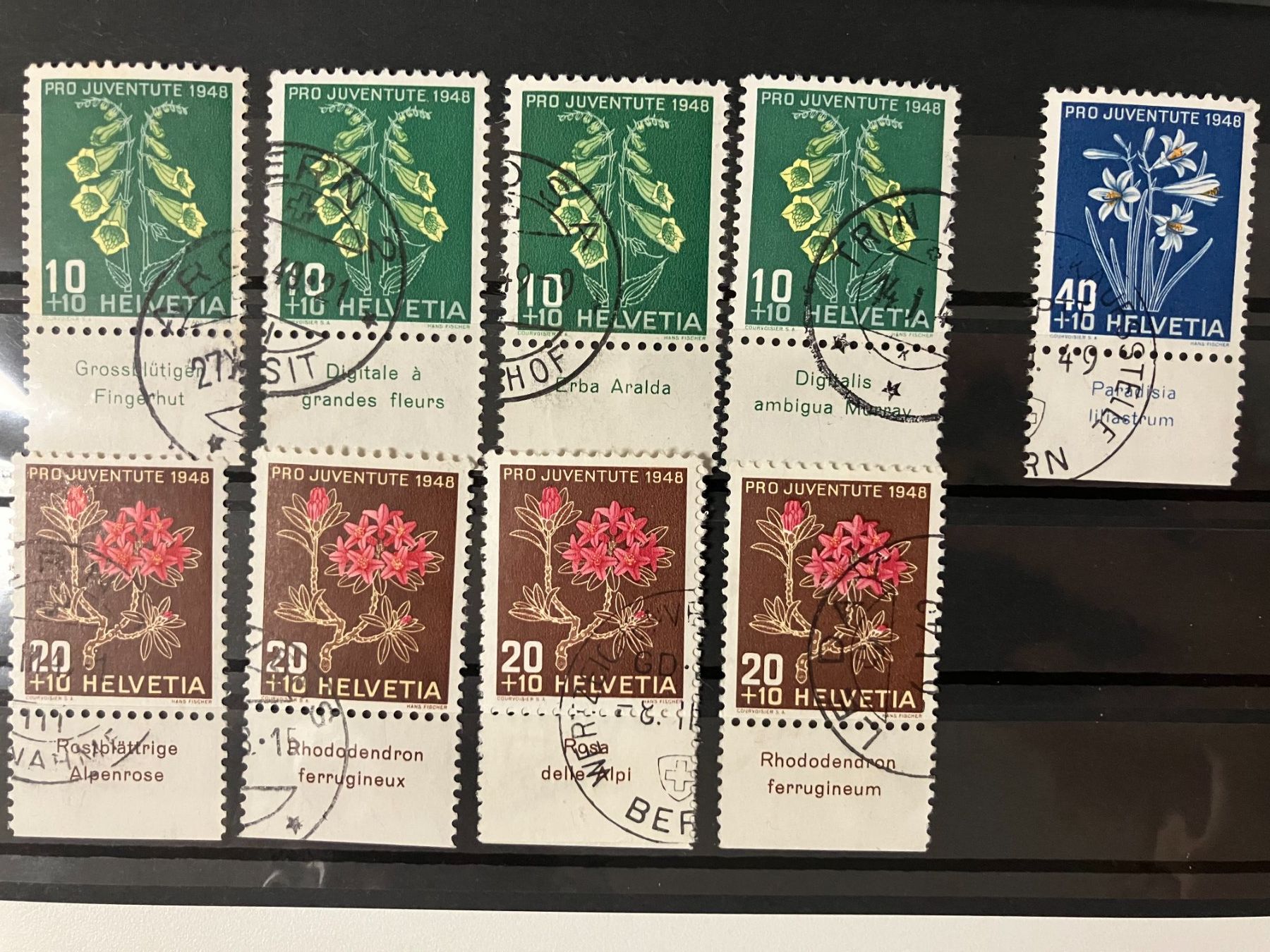 Tous les timbres: Pro Juventute mit Tab, 1948, KP 90.-- – D'occasion à Würenlos par Eulenpostuhu