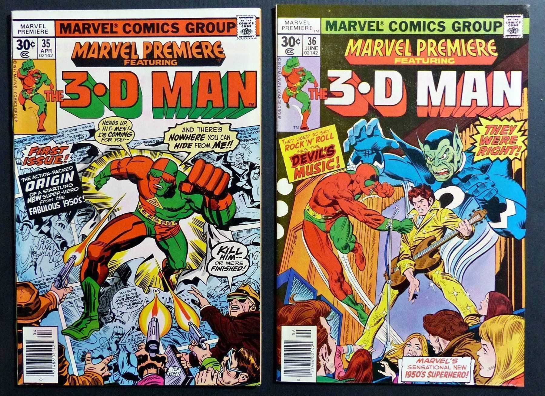 Fumetti: MARVEL PREMIERE 35-36  🔑 KEY ISSUE 3-D MAN 1ST APP.  1977 – Usato da Lugano venduto da YouWantUS