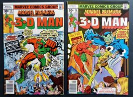 MARVEL PREMIERE 35-36  🔑 KEY ISSUE 3-D MAN 1ST APP.  1977