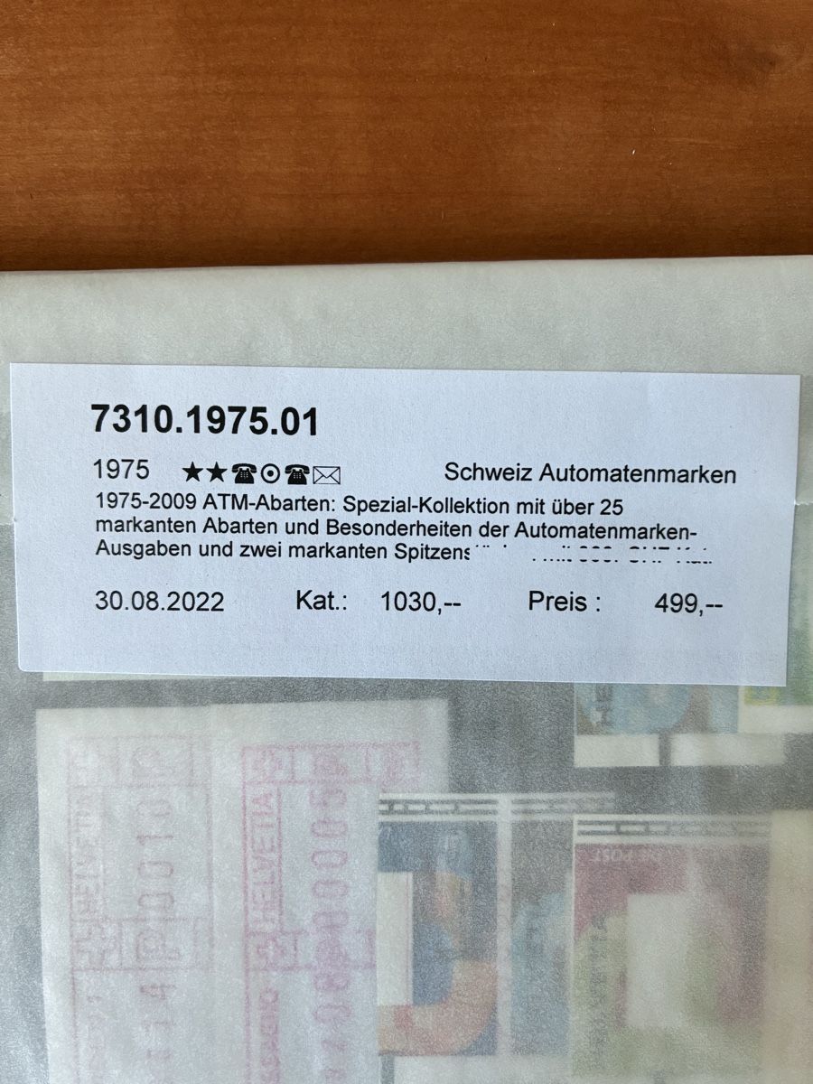 Tutti i francobolli: ATM-Abarten 1975-2009, Kat. Preis 1030.- – Nuovo (secondo la descrizione) da Basel venduto da luginbhl1431 1