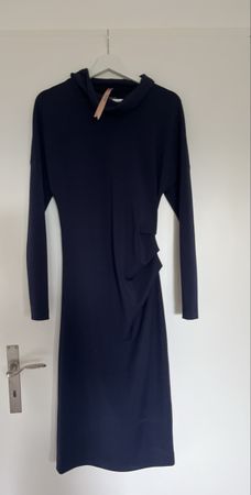 Kleid Marc Cain dunkelblau mit Stehkragen Grösse 38