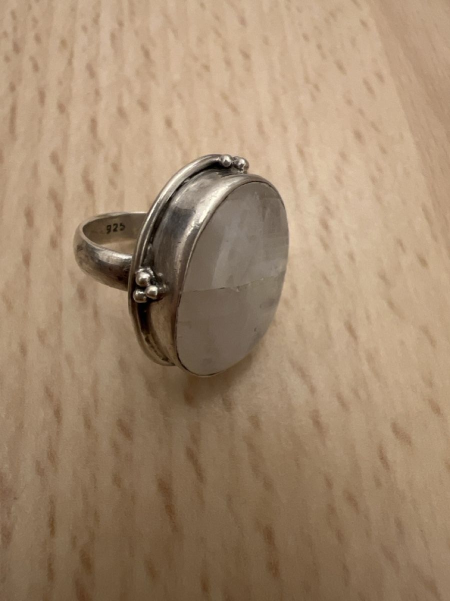 Ringe: Mondstein Ring, 925er Silber, Vintage Stil – Gebraucht aus Luterbach von vatab