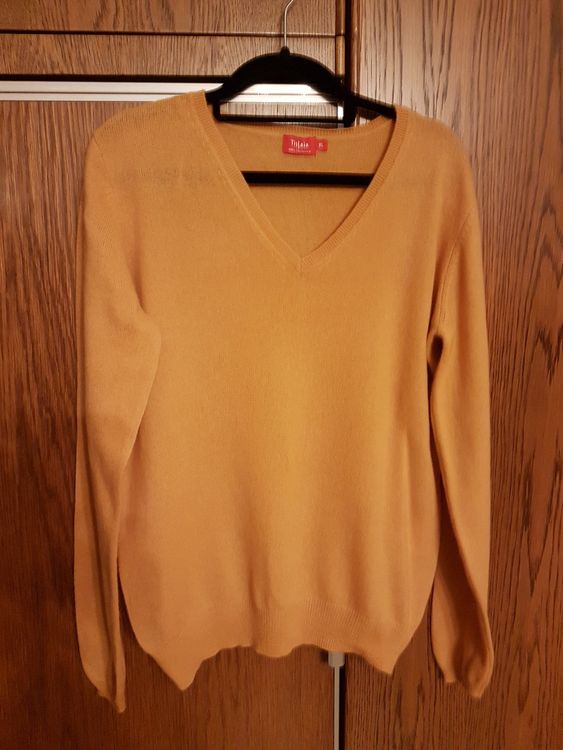 Pullover 100% Kaschmir Cashmir Curry V-Ausschnitt 40/42 L | Kaufen auf ...