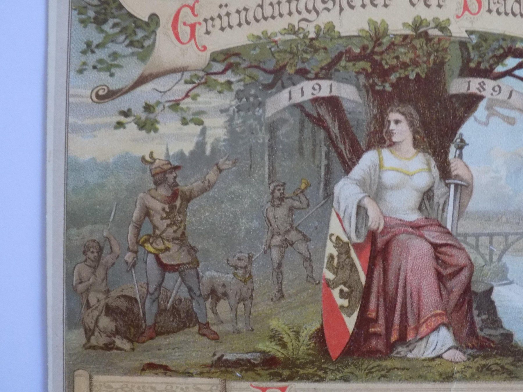 Incisioni: Bern Festkarte Gründungsfeier 1891 – Usato da Risch venduto da Antikfee 2