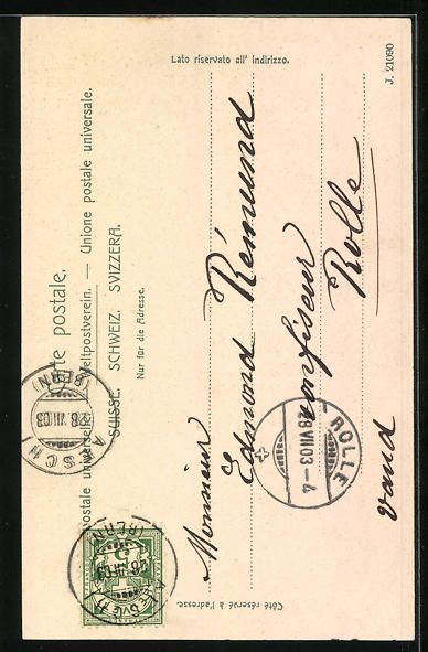 Cartoline postali: AK Aeschi, Die Kirche, 1903 – Usato da Berlin venduto da bartko-reher 1