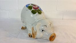 Keramik Schweinchen Spardose Vintage