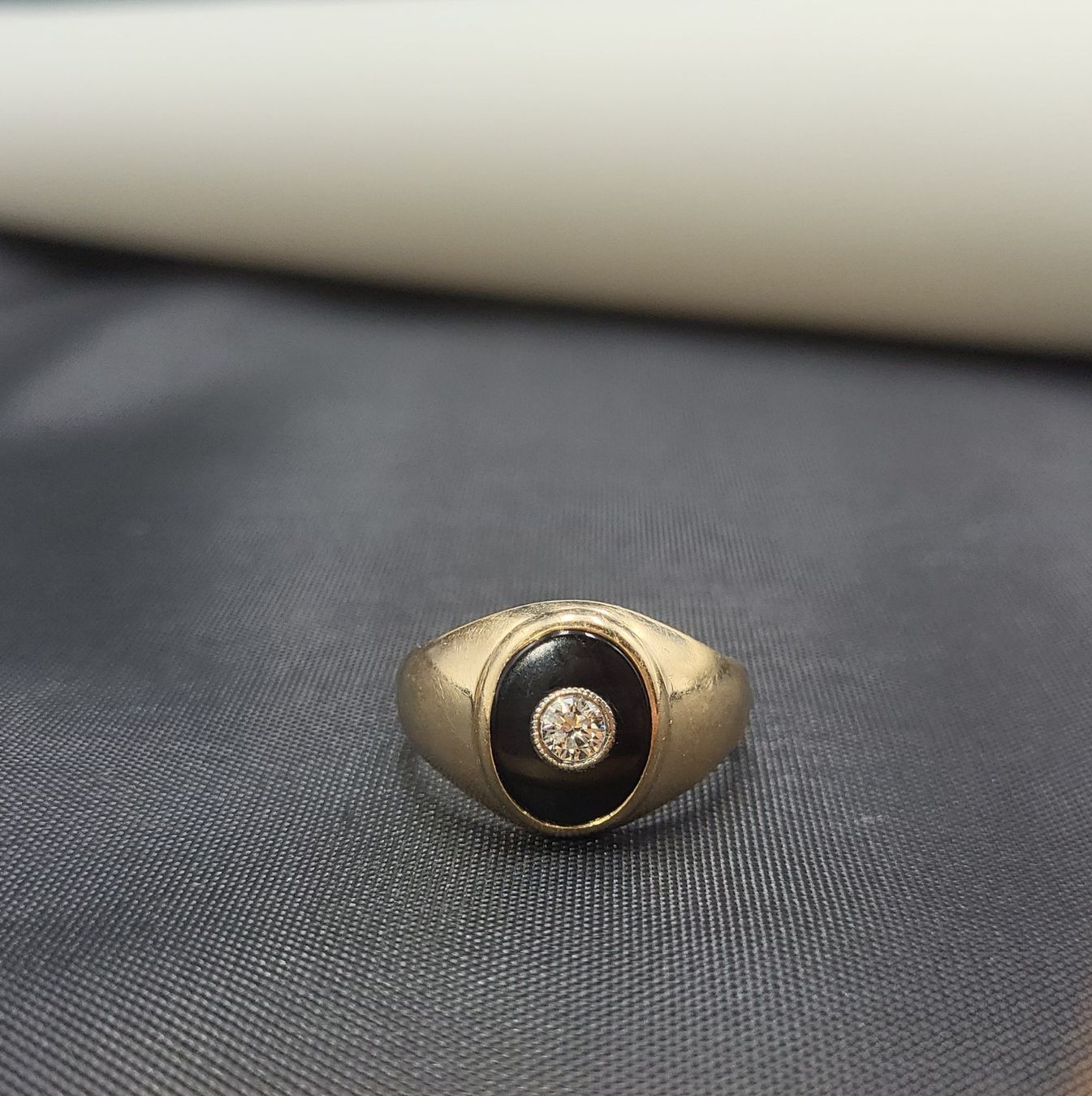 Anelli: Gold Ring Mit Diamant und Onyx – Usato da Wald ZH venduto da Dasilver 8
