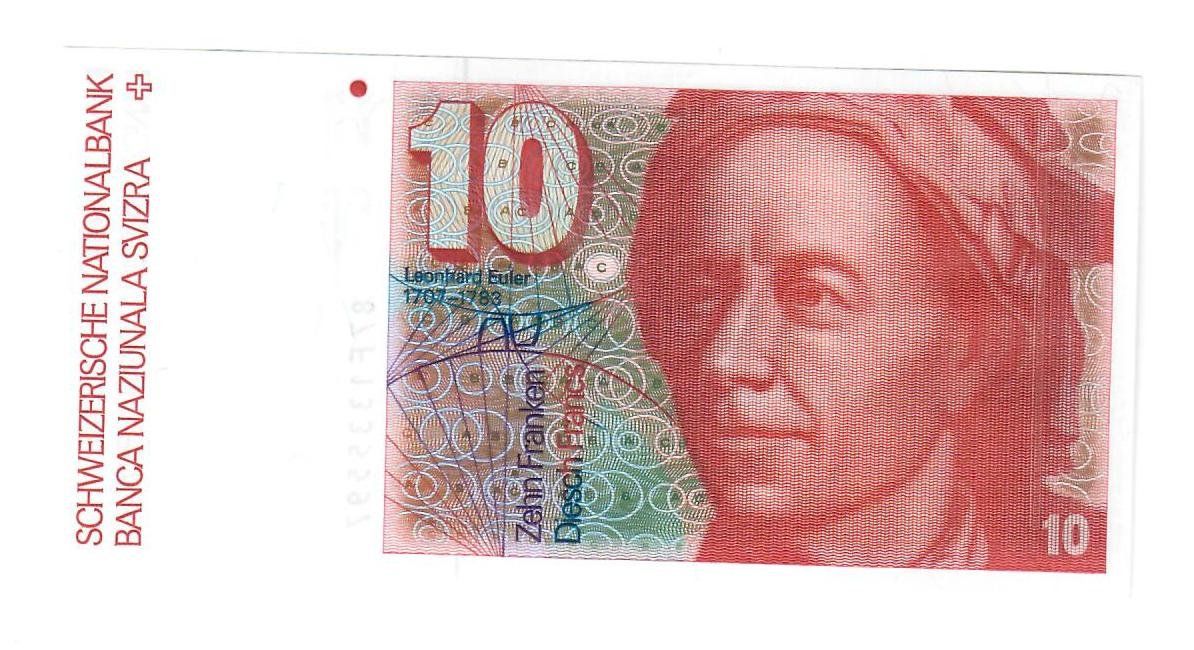 Banknoten: Schweizer Banknote Fr. 10.00: Ungefaltet. – Neu (gemäss Beschreibung) aus Utzigen von a8b9c0