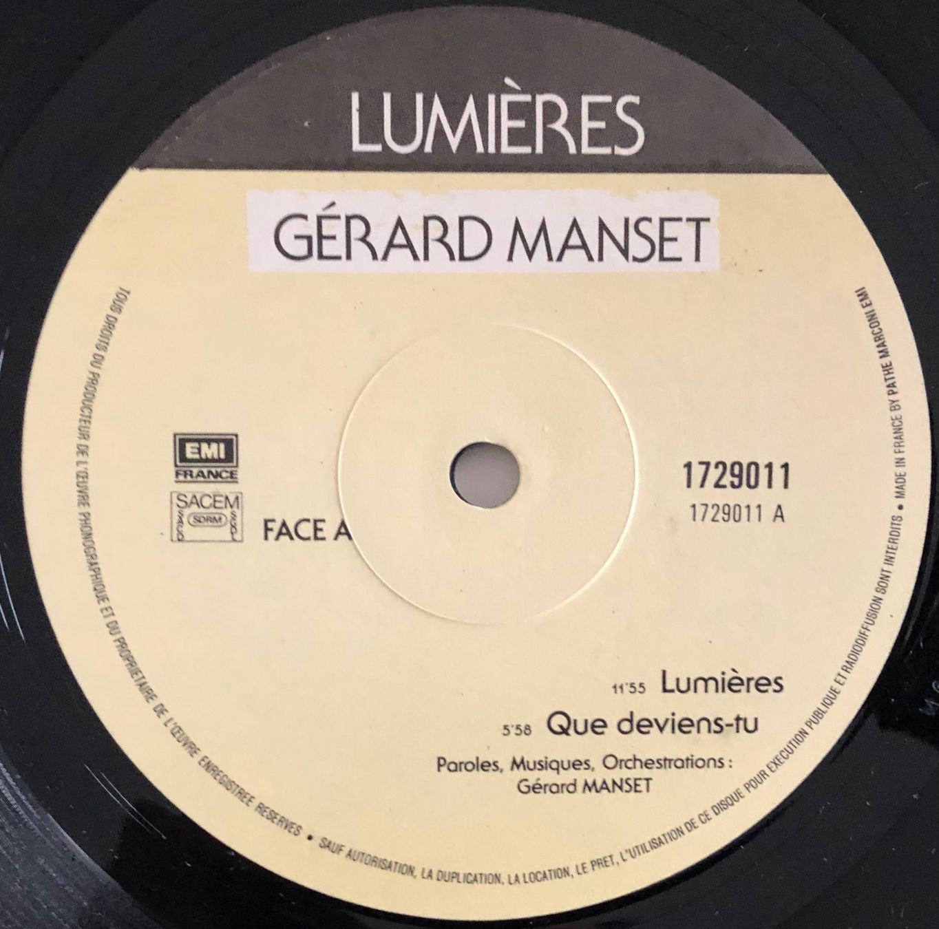 Schallplatten: GÉRARD MANSET - LUMIÈRES – Gebraucht aus Poliez-Pittet von Newtown-Records 3