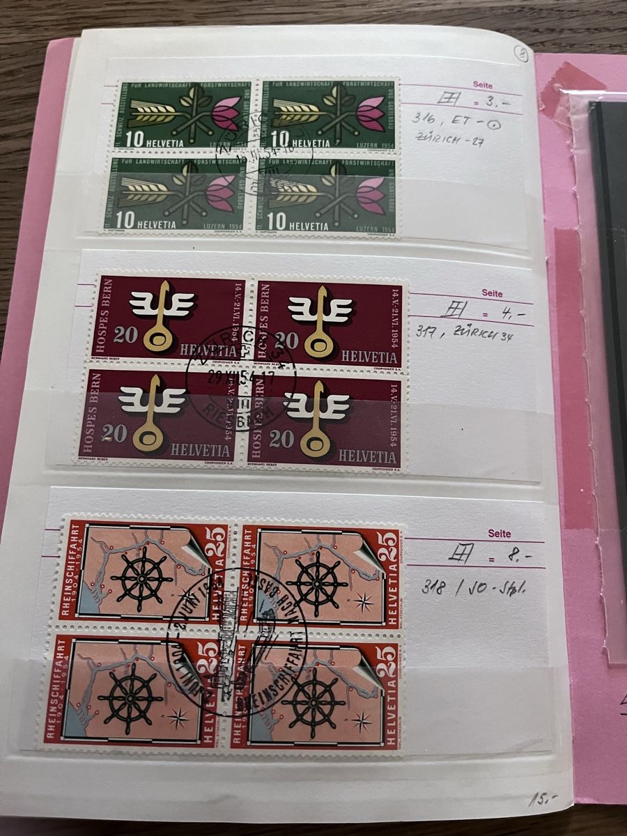 Tutti i francobolli: Briefmarken Auswahlheft Viererblocks CH – Usato da Römerswil LU venduto da manuscha_ 8