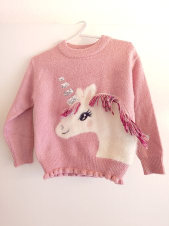 Mädchen Pullover Einhorn, Grösse 104
