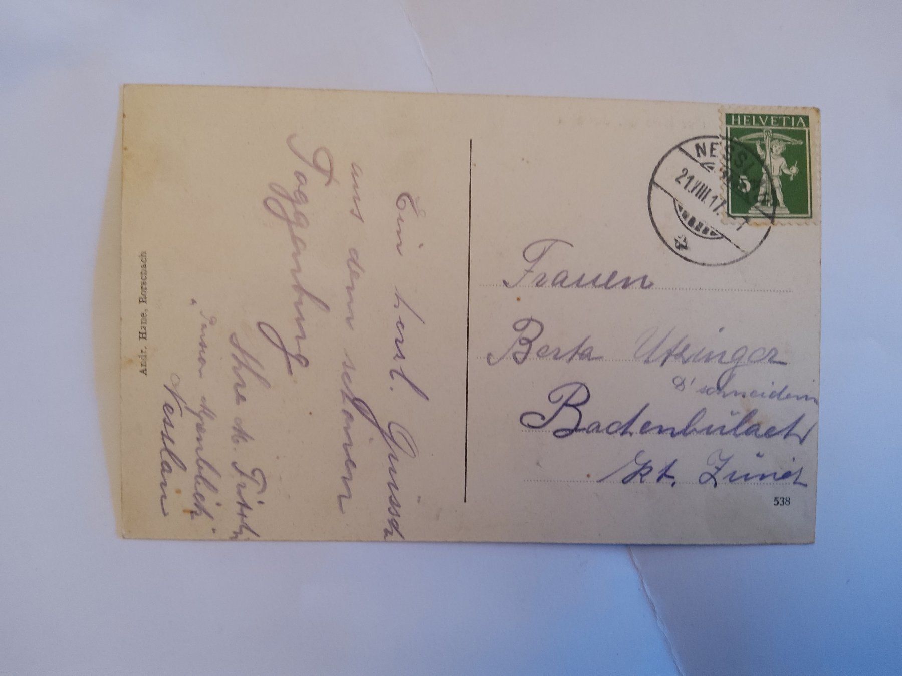 Cartoline postali: Nesslau 1917 – Usato da Bischofszell venduto da Joachim-115 1