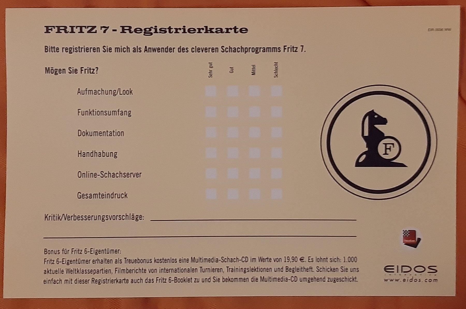 CD: FRITZ 7 Premier Collection Schachprogramm – Nuovo (secondo la descrizione) da Seuzach venduto da VT-Collections2 8
