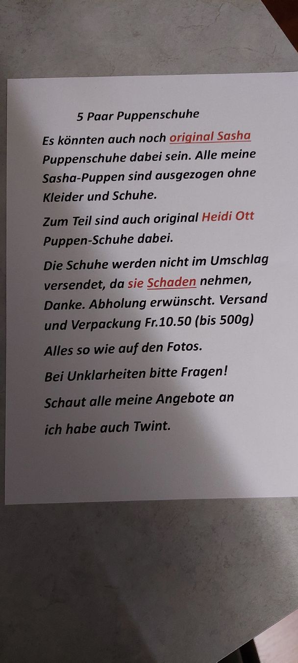 Puppen: 5Paar Puppenschuhe – Gebraucht aus Muri AG von nindo1 1