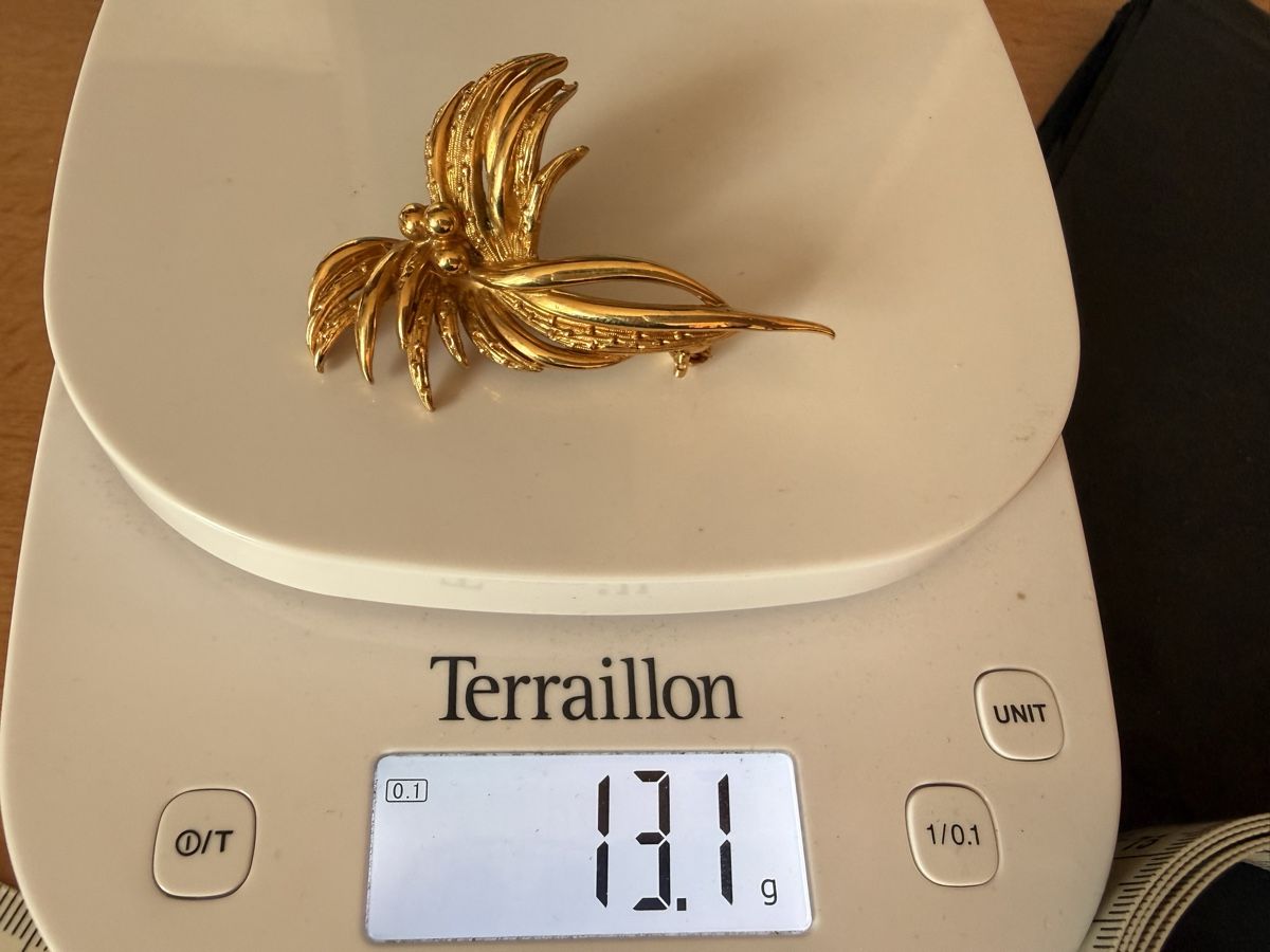 Spille & Fermagli: Vintage Goldfarbe Brosche, Blumenmuster – Usato da Lamone venduto da LaCantinaMagica 8