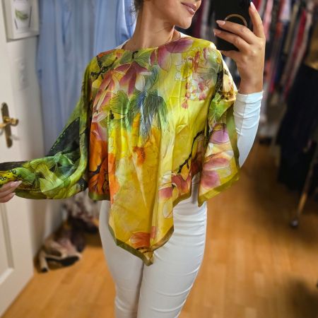 ✨ Luxuriöser Ke-Ke Poncho-Schal aus 100 % Seide ✨