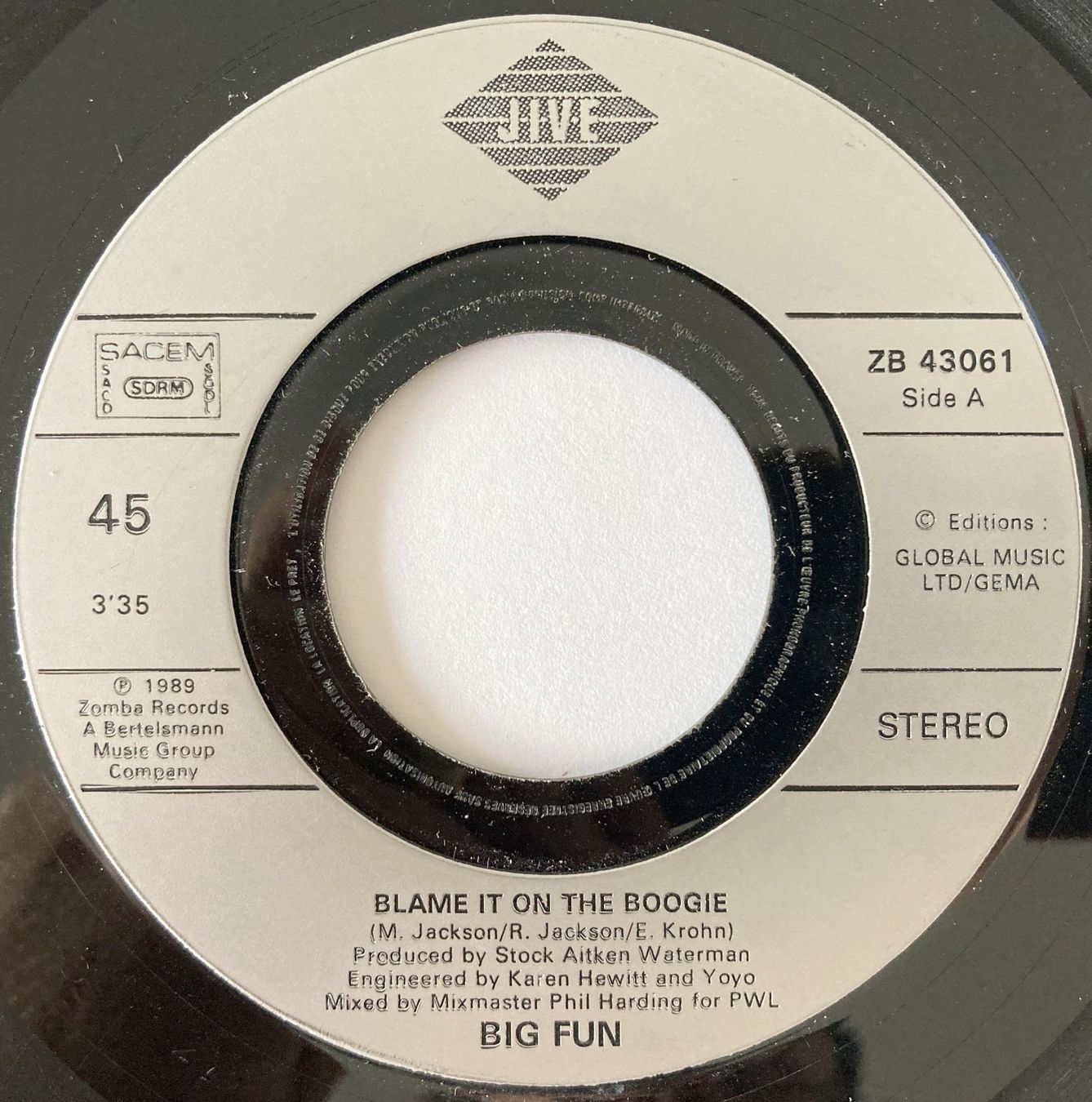 Schallplatten: BIG FUN - BLAME IT ON THE BOOGIE – Gebraucht aus Bottens von hotter-than-hell 2