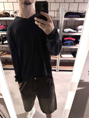 vintage polo ralph lauren v-neck sweater navy 