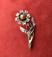 Vintage Brosche 800 Silber mit Makasiten