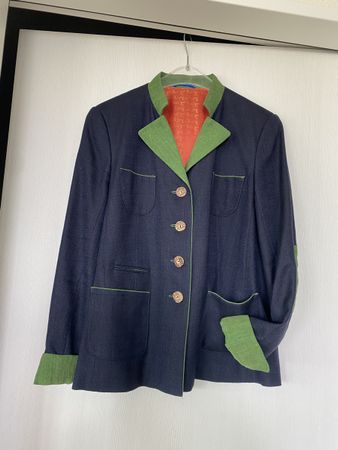 Trachtenjanker "Habsburg" Gr. 40 Leinen, dunkelblau