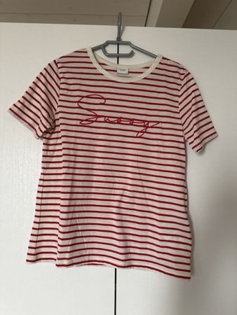 Jacqueline de Yong Damen T-Shirt S Rot-Weiss Gestreift 