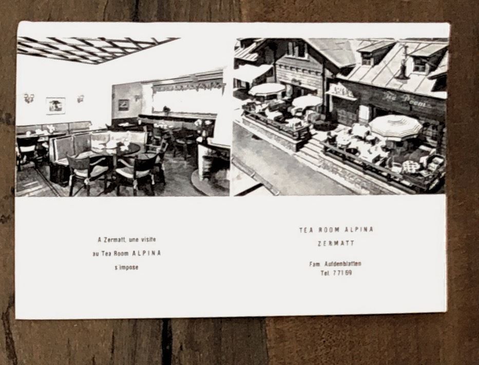 Tea Room ALPINA Zermatt VS 1947 Kaufen auf Ricardo