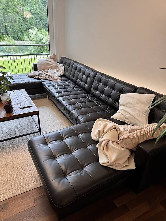 Divani: Ikea Landskrona Ledersofa schwarz – Usato da Worblaufen venduto da jmr1010