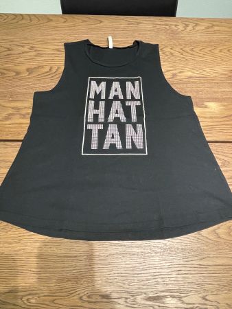 Schwarzes Damen Top Gr. M Manhattan Print Sommer Tanktop ...