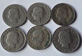 10er 20er Rappen Münzen 1894-1922 sehr gute Erhaltung