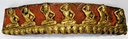 Buddha Fries vergoldet mit 7 Gottheiten Museales Stück