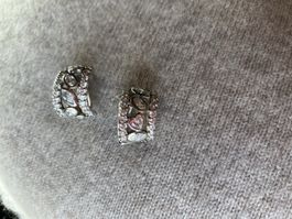 Creolen 925 gestempelt mit Zirkonia
