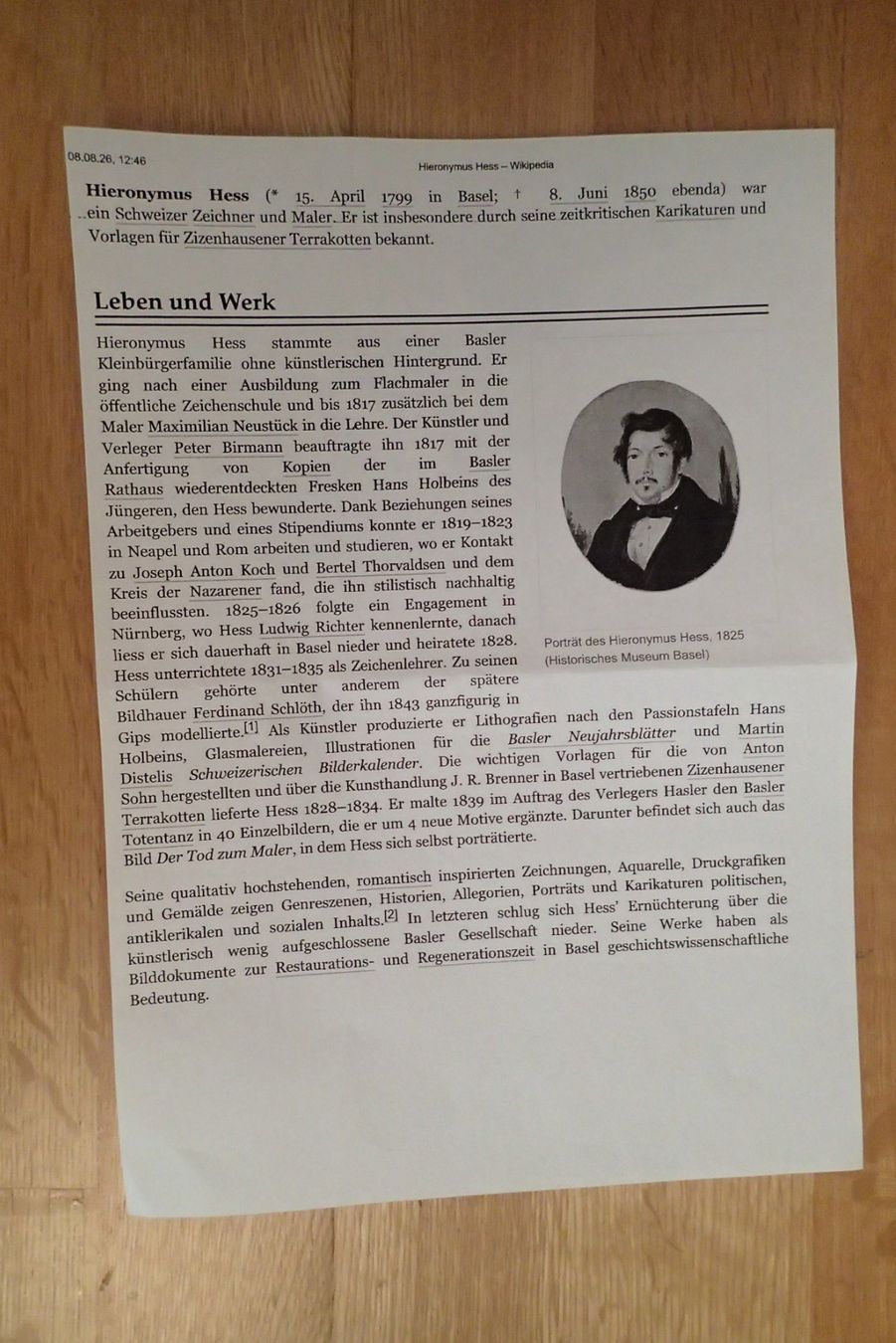Gravures: Hieronymus HESS  Litho  BASEL – D'occasion à Allschwil par Salus17 5