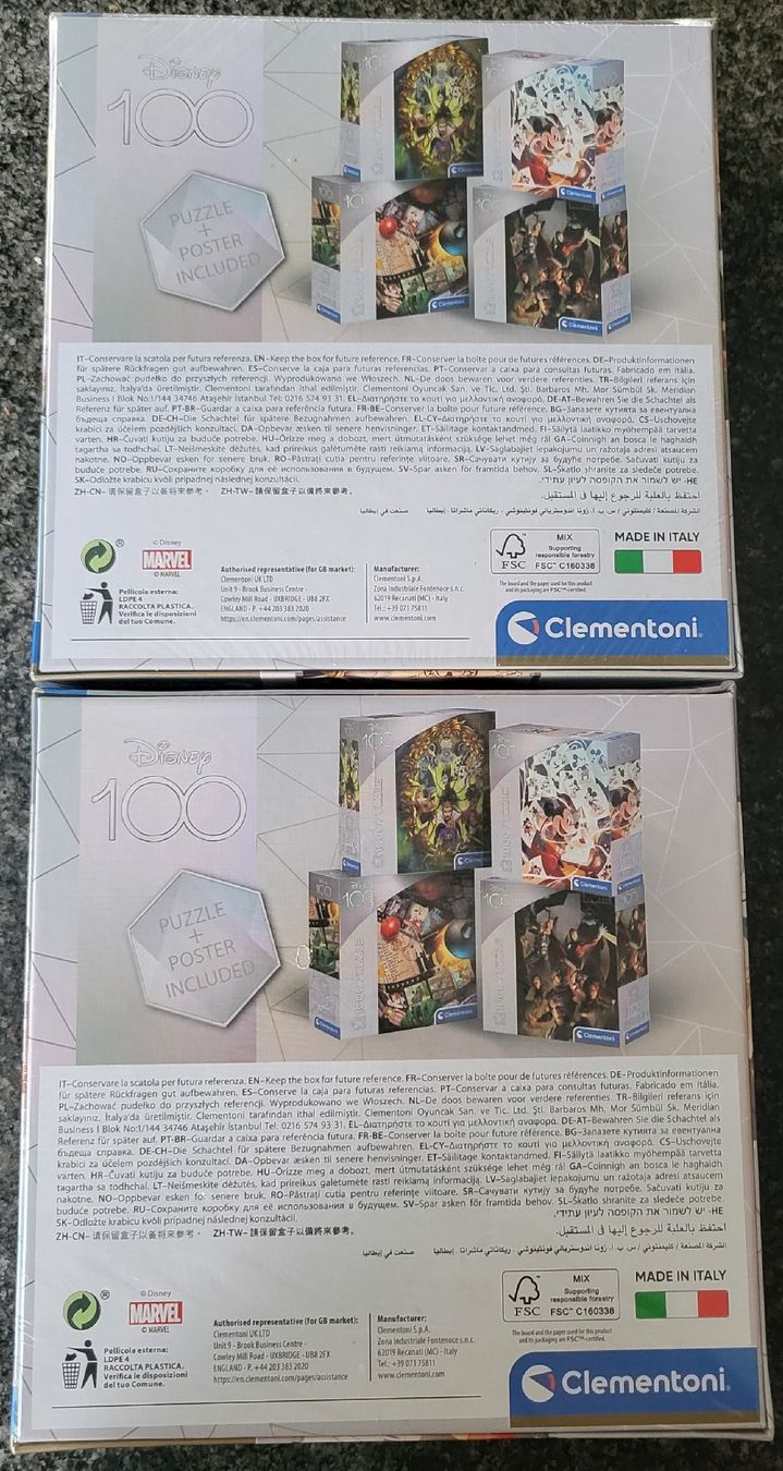 Clementoni Puzzle: 2 puzzles Disney 1000 pièces – Nuovo e nell'imballaggio originale da Montet (Glâne) venduto da KOADA 1