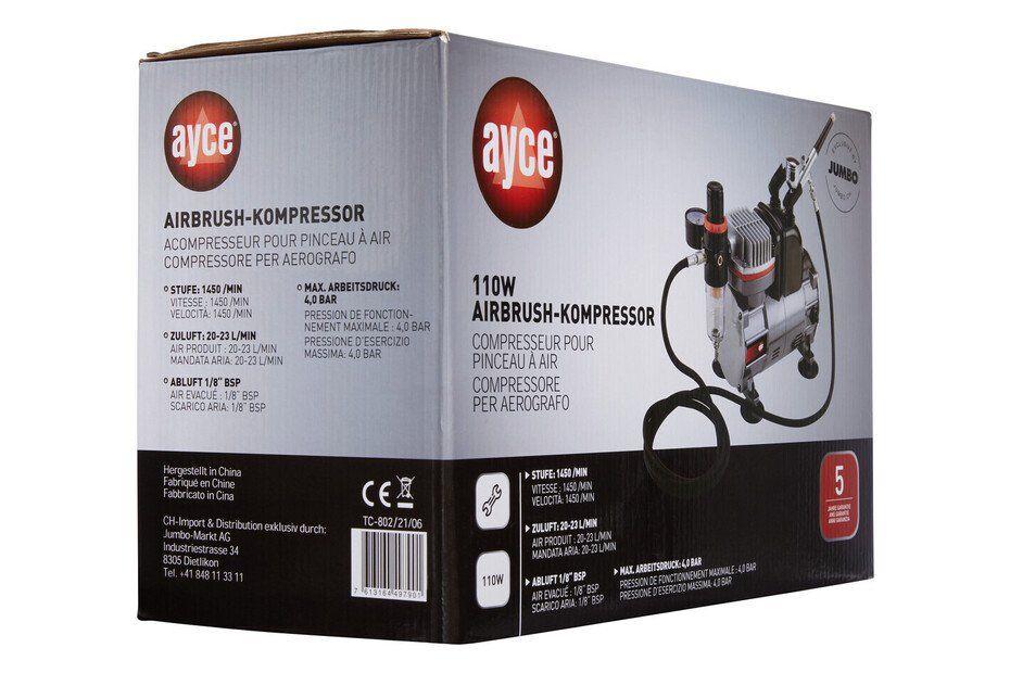 Compressori: Ayce Airbrush Kompressor KIT TC-802 – Nuovo e nell'imballaggio originale da Bussigny venduto da logialp