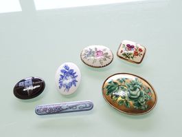 lot de 6 broches émaillées vintage 