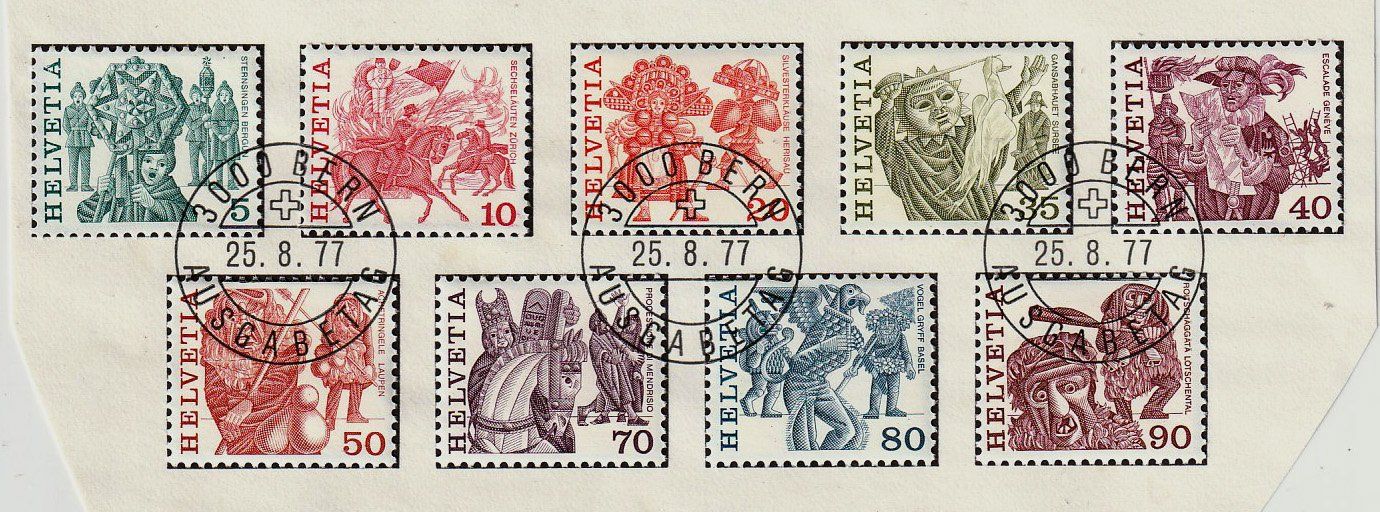 Tutti i francobolli: 1977 Serie Volksbräuche ETS – Usato da Arlesheim venduto da gaugi43