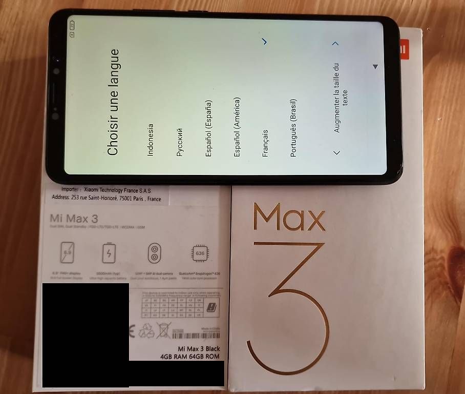 Telefoni cellulari / Smartphones: Xiaomi Mi Max 3 - 64Go – Usato da L'Orient venduto da ocamus