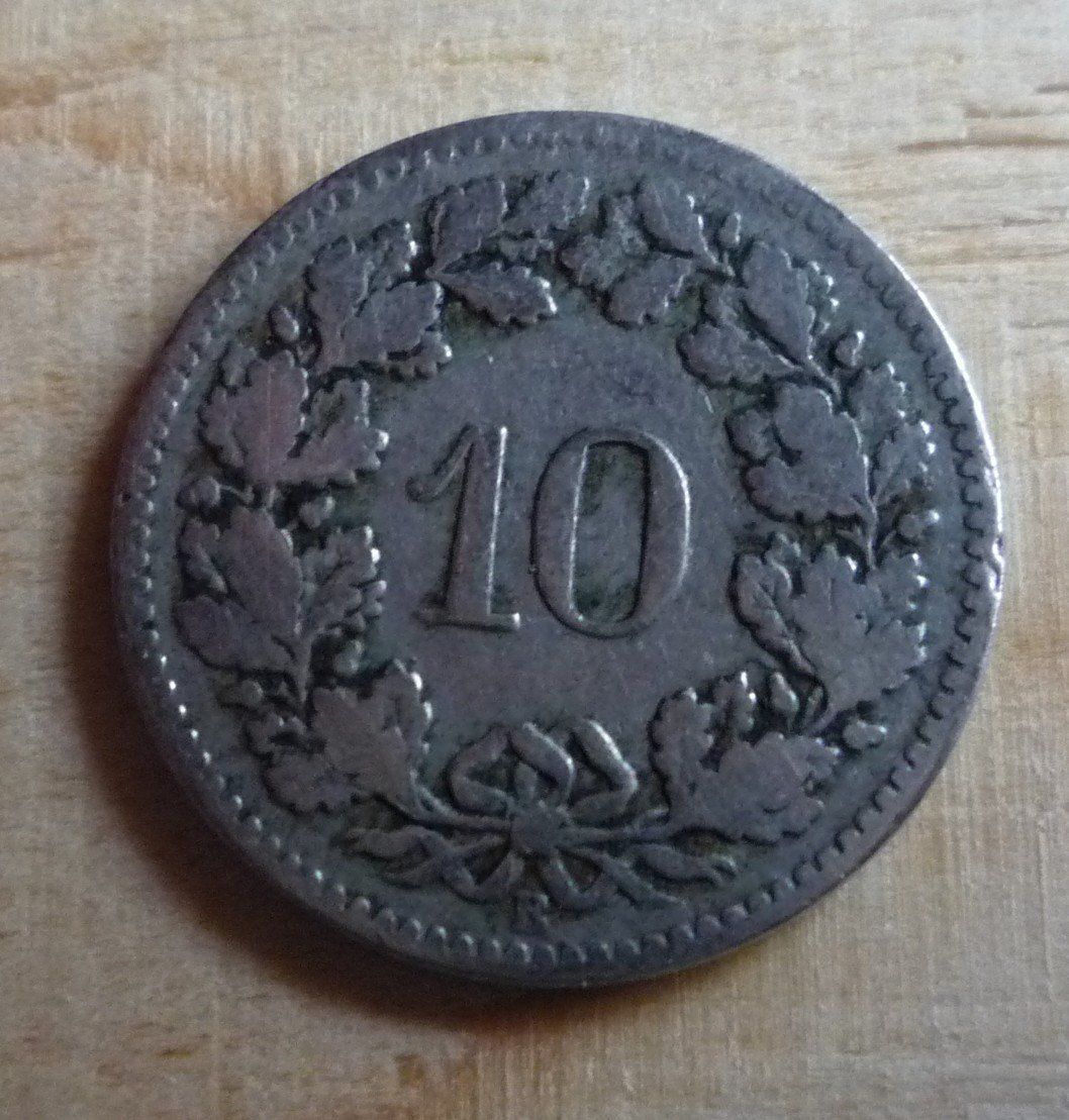 Alle Münzen: 10 Rappen 1900 – Gebraucht aus Rieden SG von Sammelfreund 1
