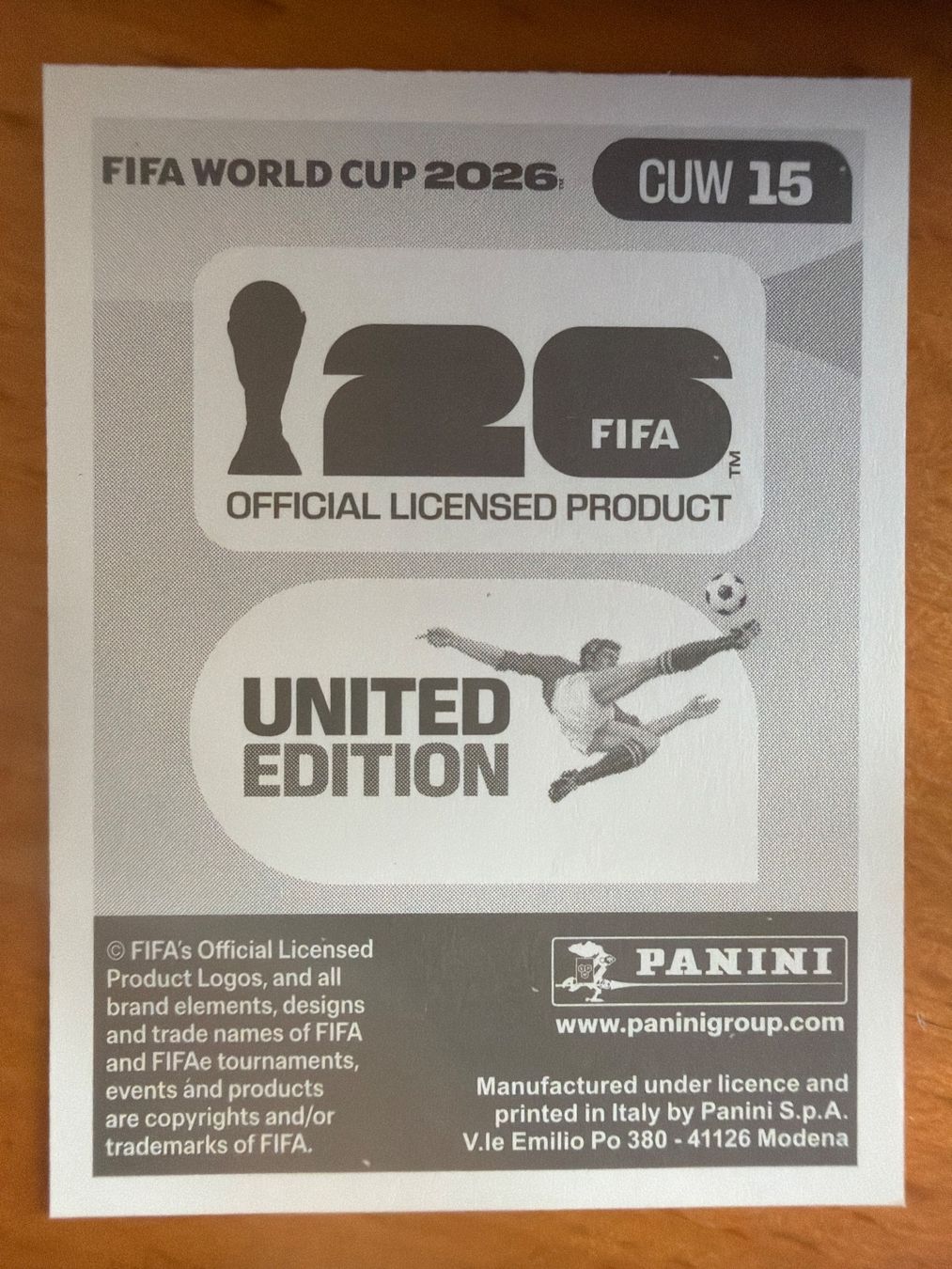 Panini Cartes à collectionner: Panini CUW15 – Neuf (Voir description) à Susten par Rechnun 1